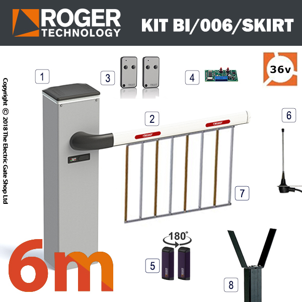 BI/006 36v BRUSHLESS Automatic Barrier Kit with 6m skirt BI/006 36v BRUSHLESS Automatic Barrier Kit with 6m skirt